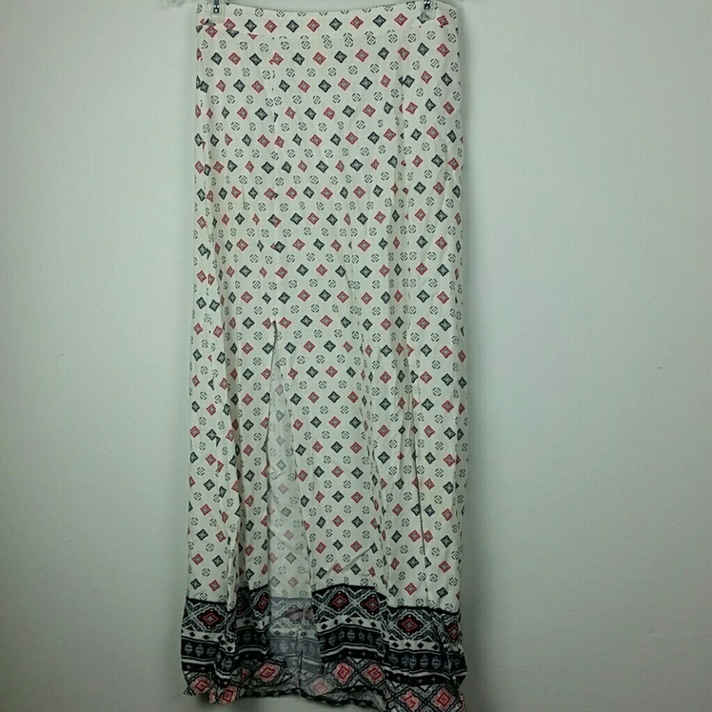 COTTON ON l Maxi Skirt Side Slits Cream Print D3
